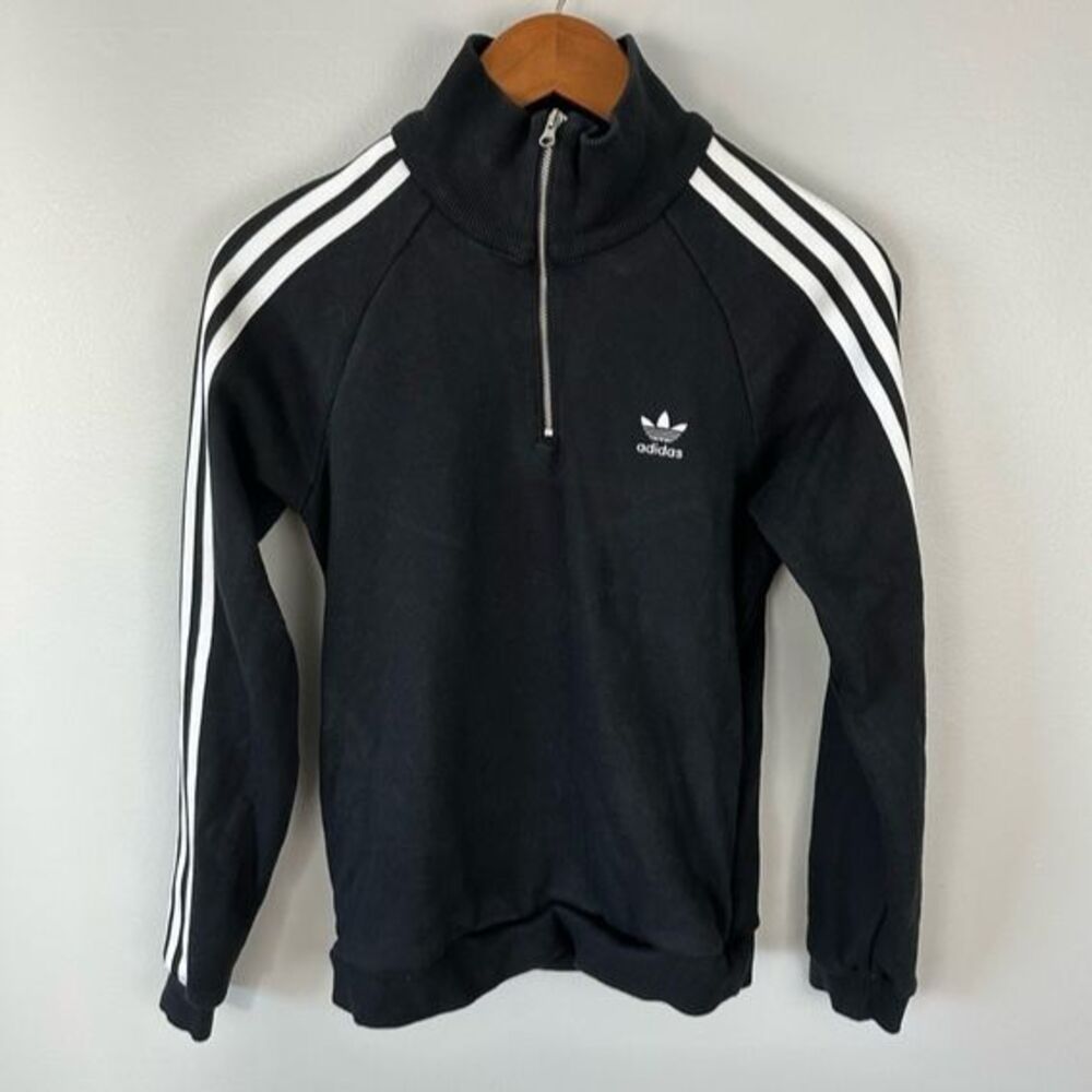 Adidas Originals Trefoil Half Zip Sweatshirt Size Small Athletic Activewear Chic